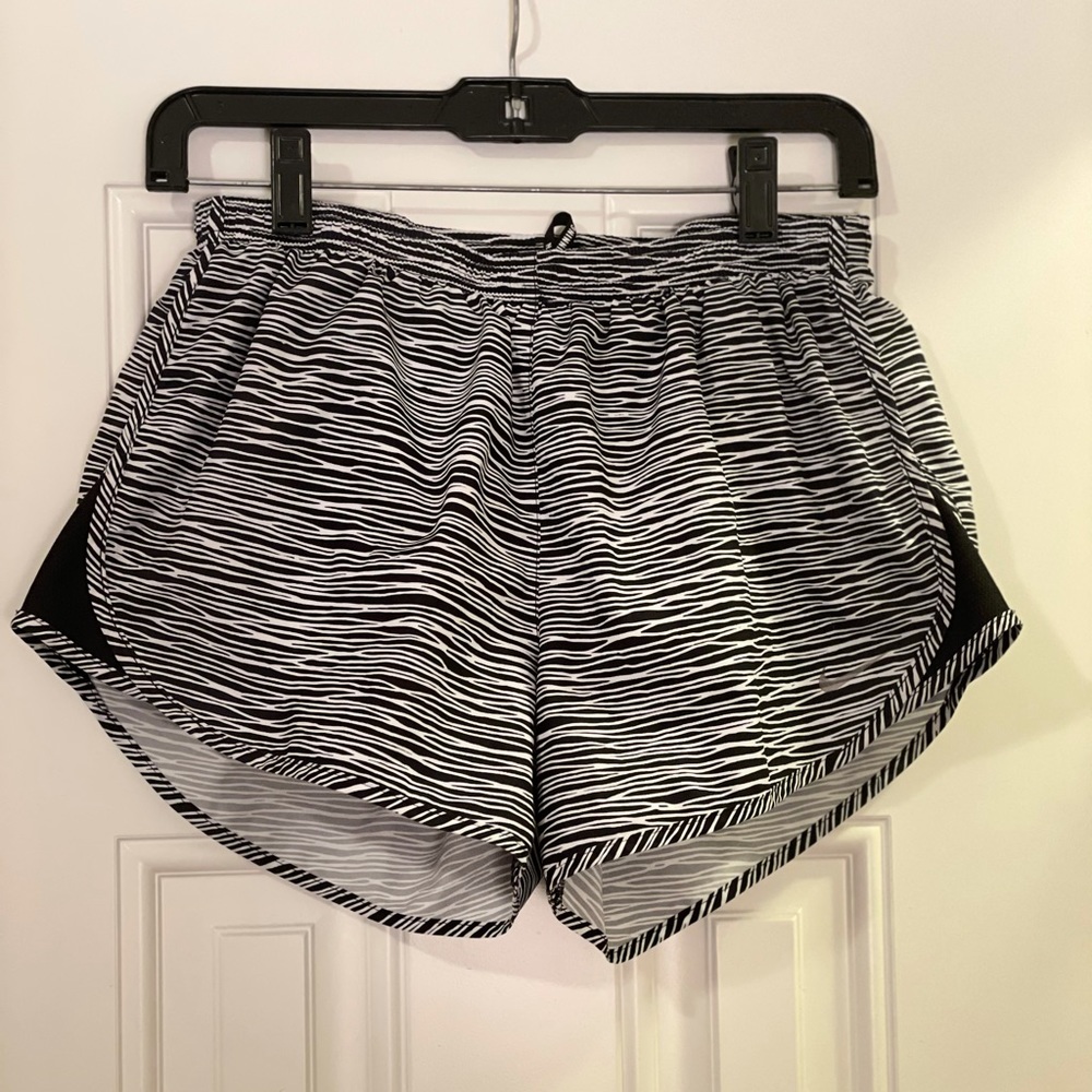 Black & White Striped Nike Dri-Fit  Running Shorts